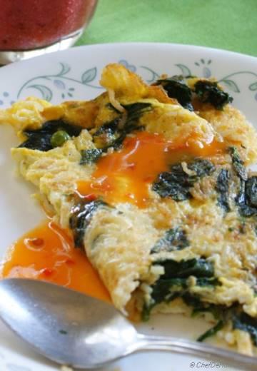 Rice and Spinach Omelette