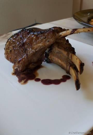 Oven Roasted Lamb with Red Wine Reduction Sauce