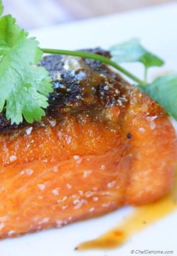 Pan-Seared Salmon with Mango Habanero Hot Sauce