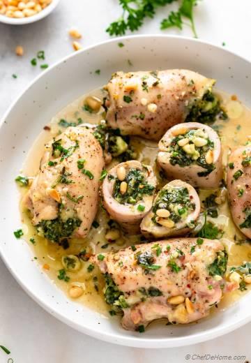 Spinach and Feta Stuffed Chicken Thighs