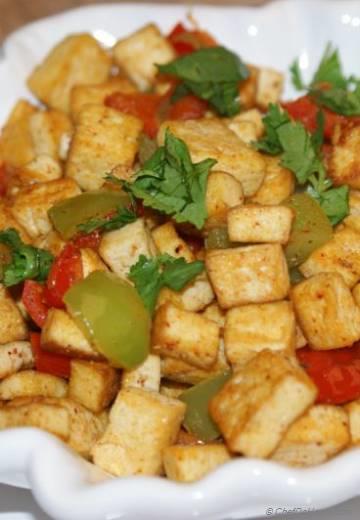 Pan Fried Tofu and Bell Peppers