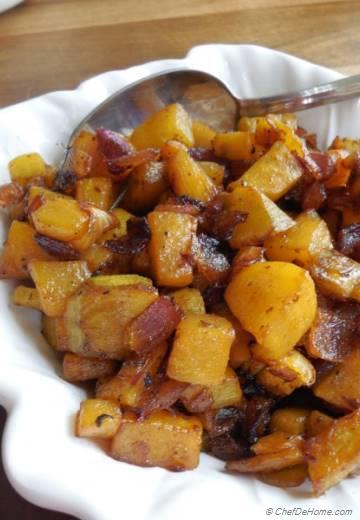 Curried Yellow Beets and Peanut Hash