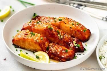 Air Fryer Salmon (Miso Glazed) Recipe | ChefDeHome.com