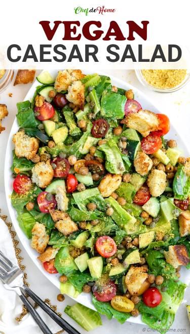 Vegan Caesar Salad Recipe | ChefDeHome.com