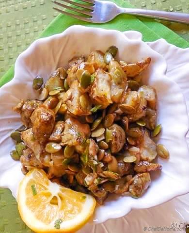 Roasted Sunchokes with Lemon Sage Dressing