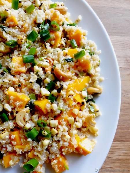 Quinoa Salad with Roasted Corn and Mango