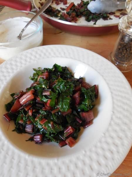 Warm Swiss Chard Salad with Peppery Dressing