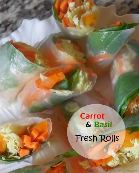 Fresh Carrot and Basil Rolls