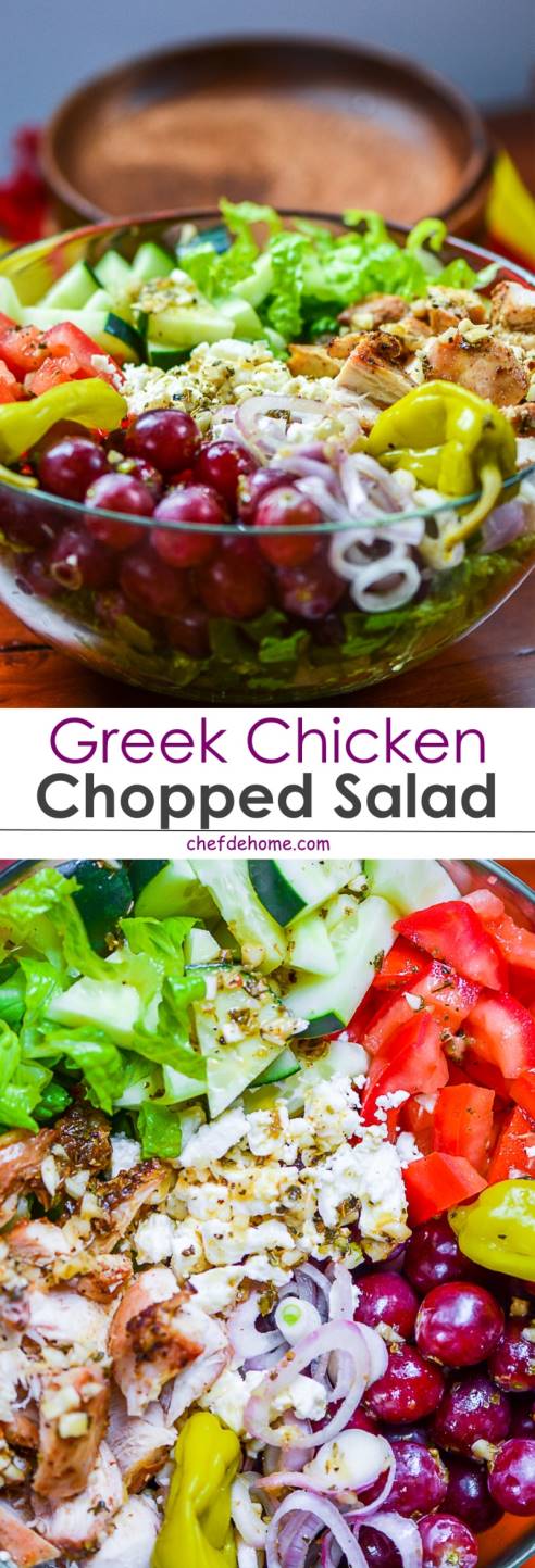 Greek Chicken Chopped Salad Recipe | ChefDeHome.com