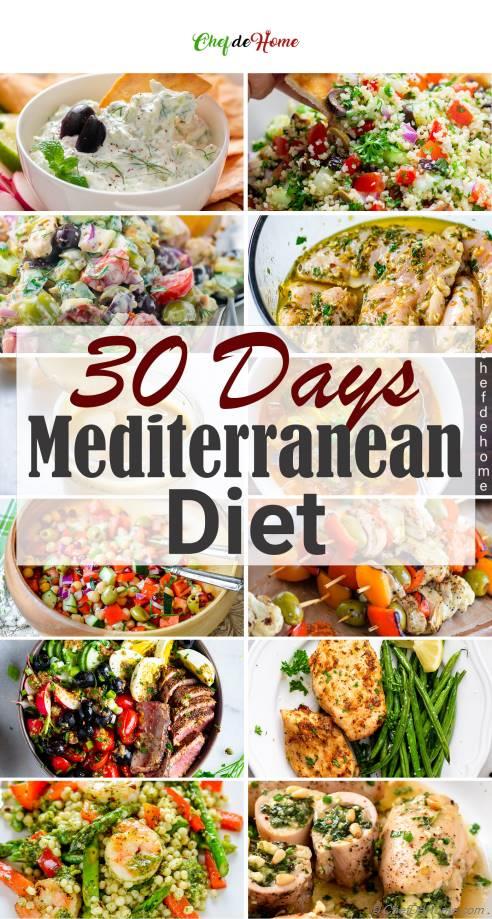 30 Days of Mediterranean Diet Meals | ChefDeHome.com