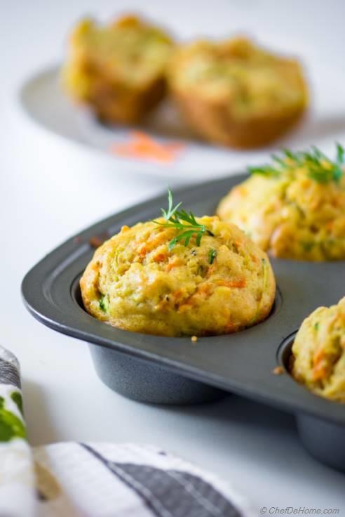 Zucchini Carrot Muffins Recipe | ChefDeHome.com