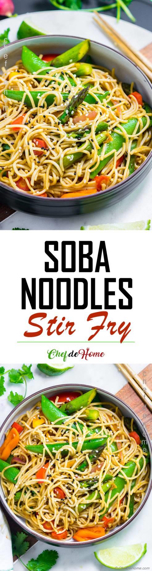 Spicy Soba Noodles Vegetable Stir Fry Recipe | ChefDeHome.com