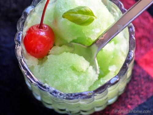 Cucumber Lime and Basil Sorbet