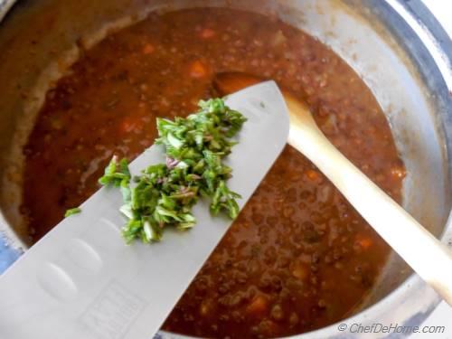 Easy Vegan French Lentils Soup in Pressure Cooker