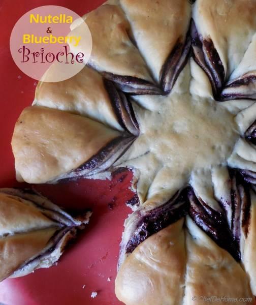 Nutella and Blueberry Breakfast Brioche Bread