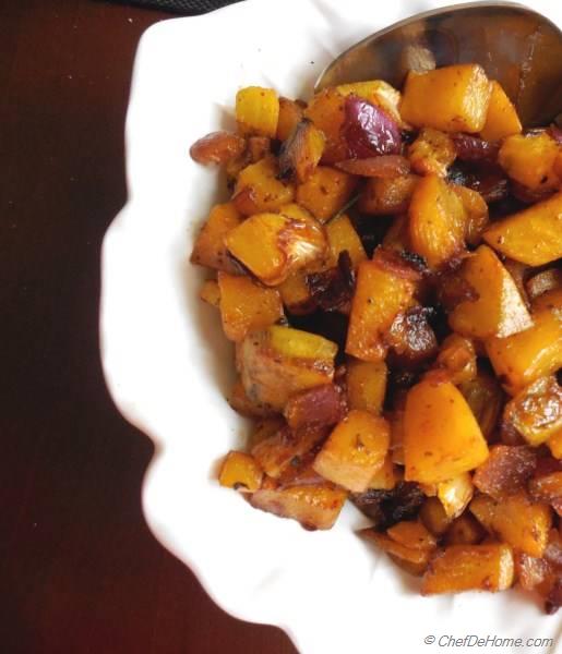 Curried Yellow Beets and Peanut Hash