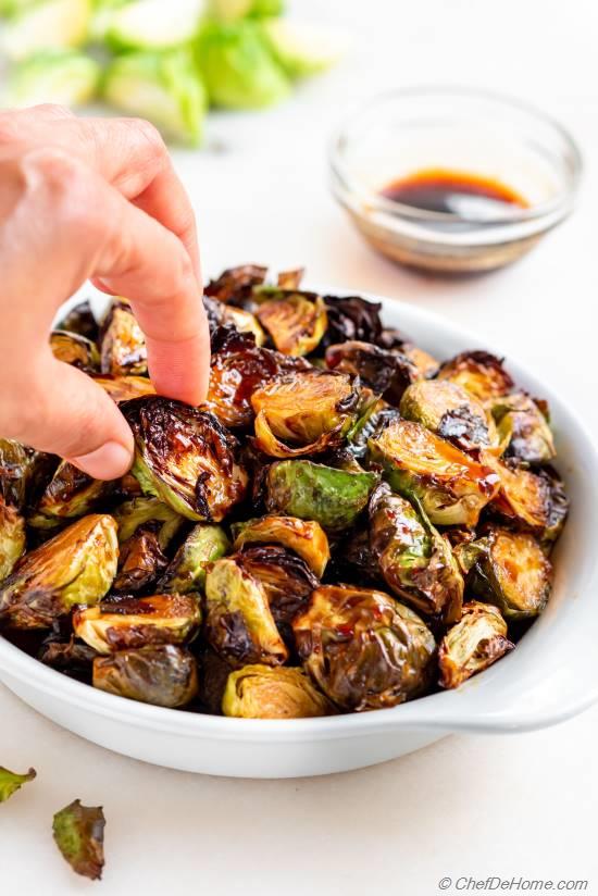 Air Fryer Brussel Sprouts with Balsamic Glaze Recipe