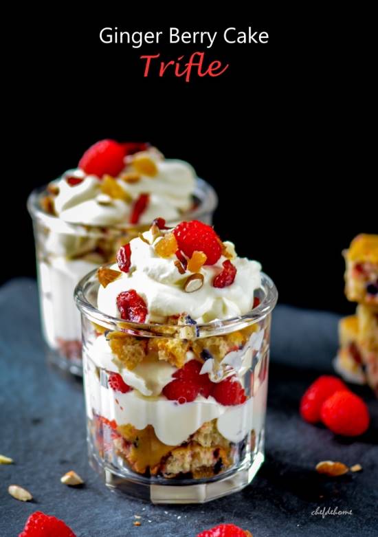 Ginger Mixed Berry Cake Trifle Recipe | ChefDeHome.com