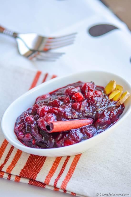 Cranberry Chutney with Ginger Recipe | ChefDeHome.com