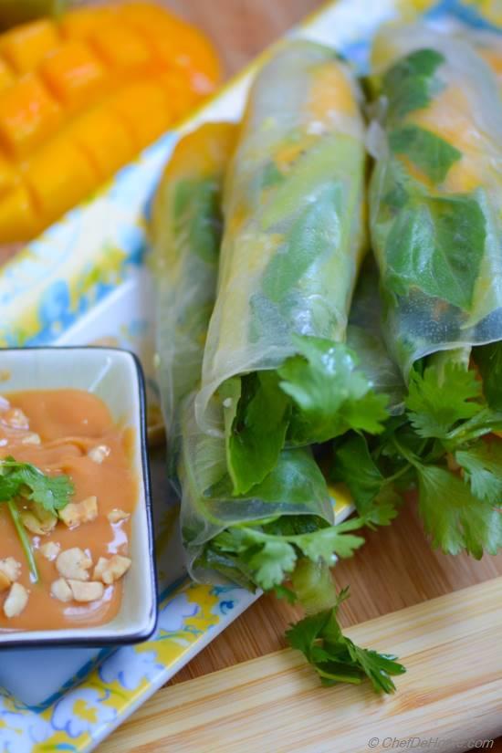 Mango and Kiwi Fresh Rolls Recipe