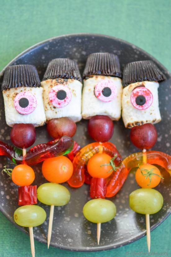 Creepy StickMen Marshmallow Candy Kabobs Recipe