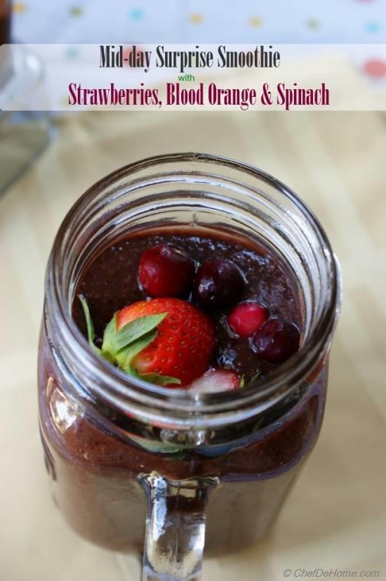 Midday Surprise Spinach, Strawberry and Blood Orange Smoothie Recipe