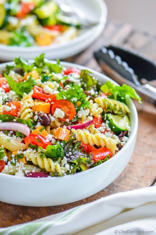 Deli Style Pasta Salad with Kale Recipe