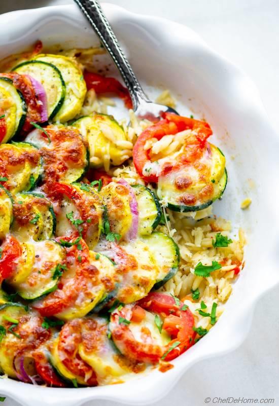 Tian Provençal with Orzo (Vegetable Pasta Casserole) Recipe