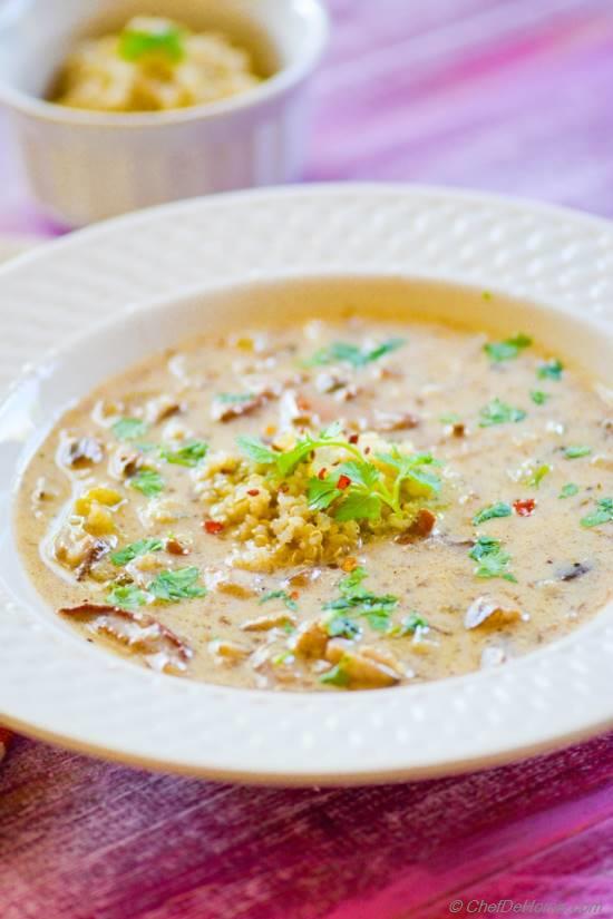 Quinoa and Wild Mushroom Soup Recipe