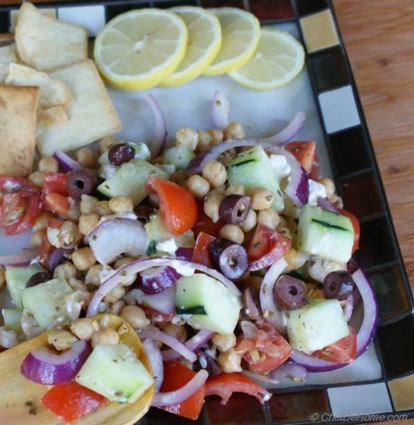 Greek-Style Chickpea and Cucumber Salad