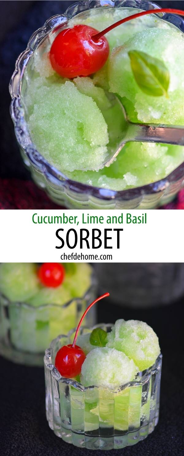 Cucumber, Lime and Basil Sorbet Recipe