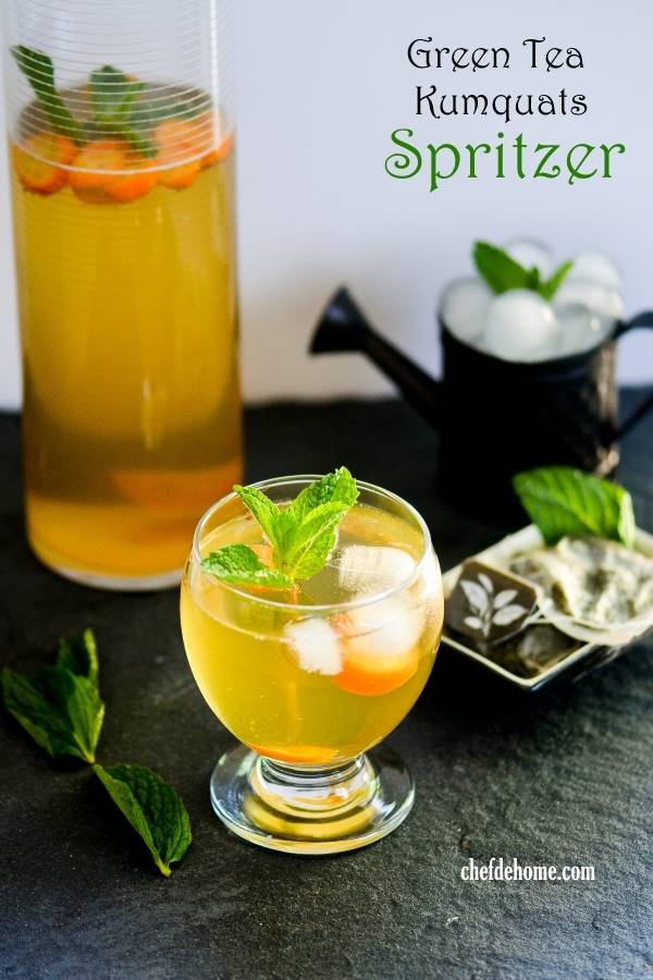 Sweet Green Tea and Kumquats Spritzer