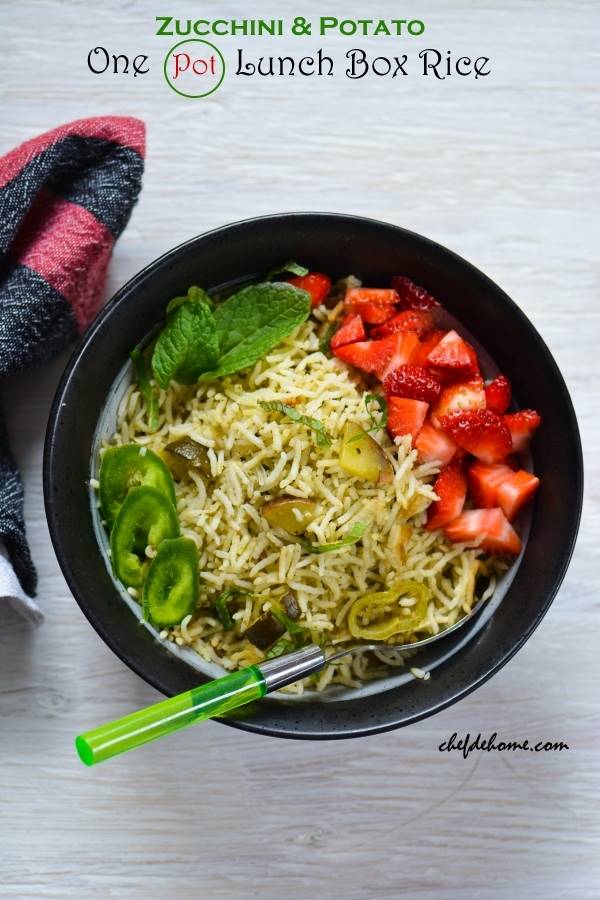 One Pot Lunchbox Rice with Zucchini and Potato