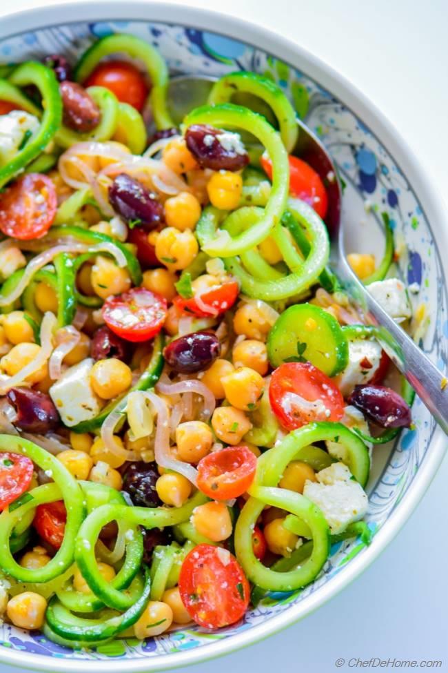 Mediterranean Chickpea Cucumber Salad With Shallot Dressing Recipe