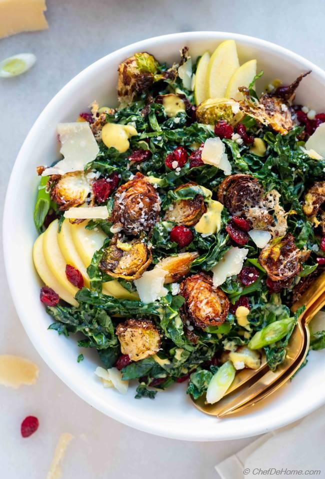 Kale And Brussel Sprout Salad Recipe Chefdehome Com