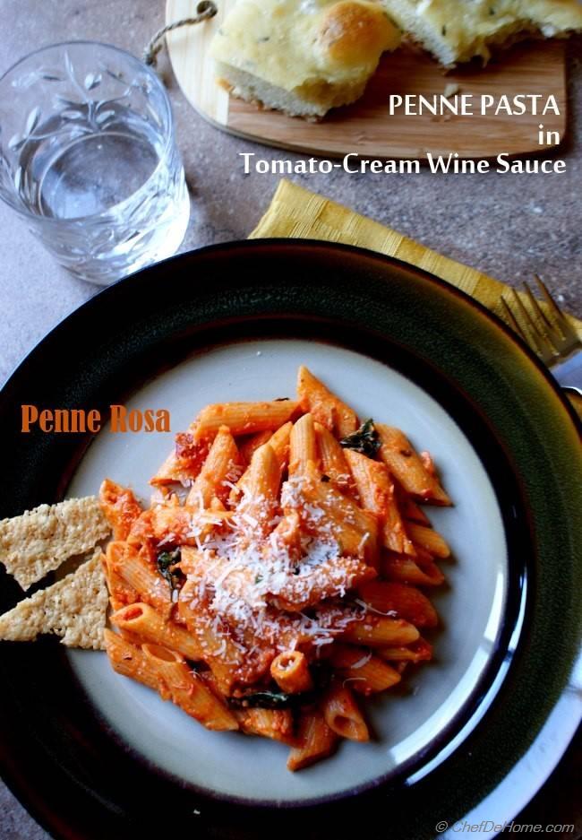 Pasta - Penne Rosa in Tomato-Cream Wine Sauce
