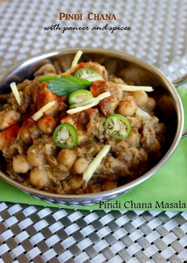 Indian Paneer Pindi Chana (Chole) Masala