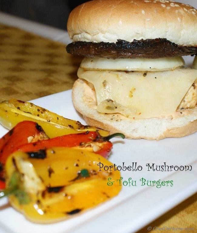 Juicy and Hearty Portobello Mushroom and Tofu Burgers