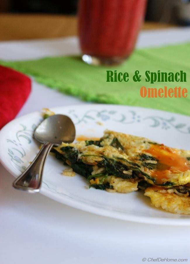 Rice and Spinach Omelette