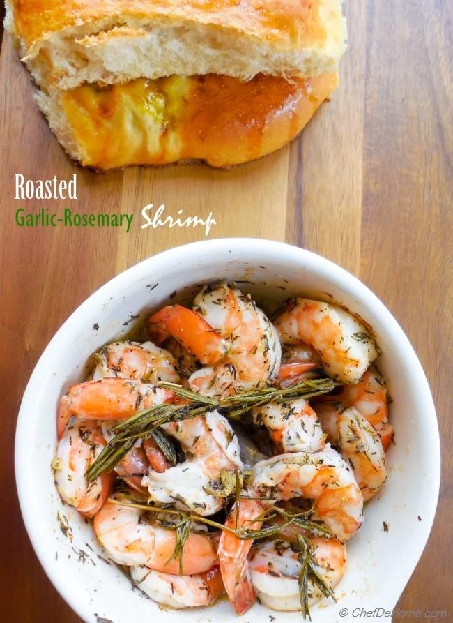 Roasted Shrimp with garlic-rosemary and thyme