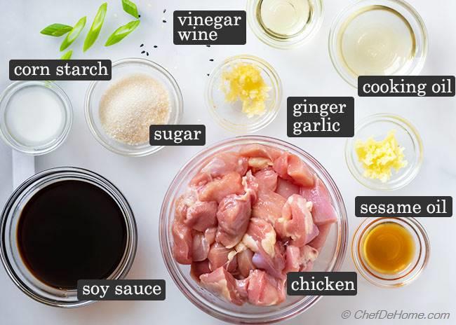 Teriyaki Chicken and Sauce Ingredients