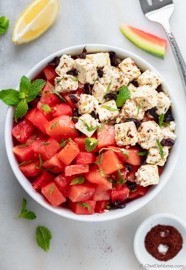 Watermelon Feta Salad Recipe Chefdehome Com