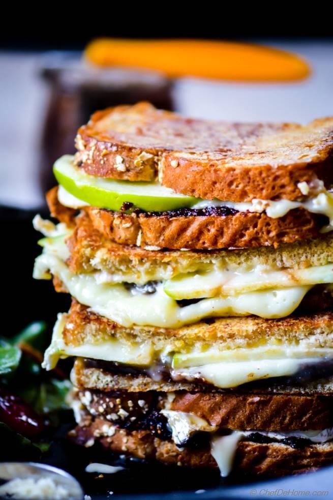 Apples and Brie Grilled Cheese Sandwich with Fig Spread Recipe