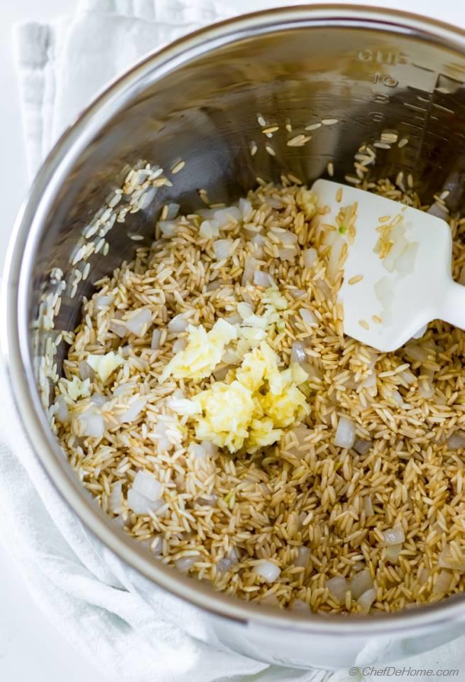 Instant Pot Garlic Brown Rice Recipe