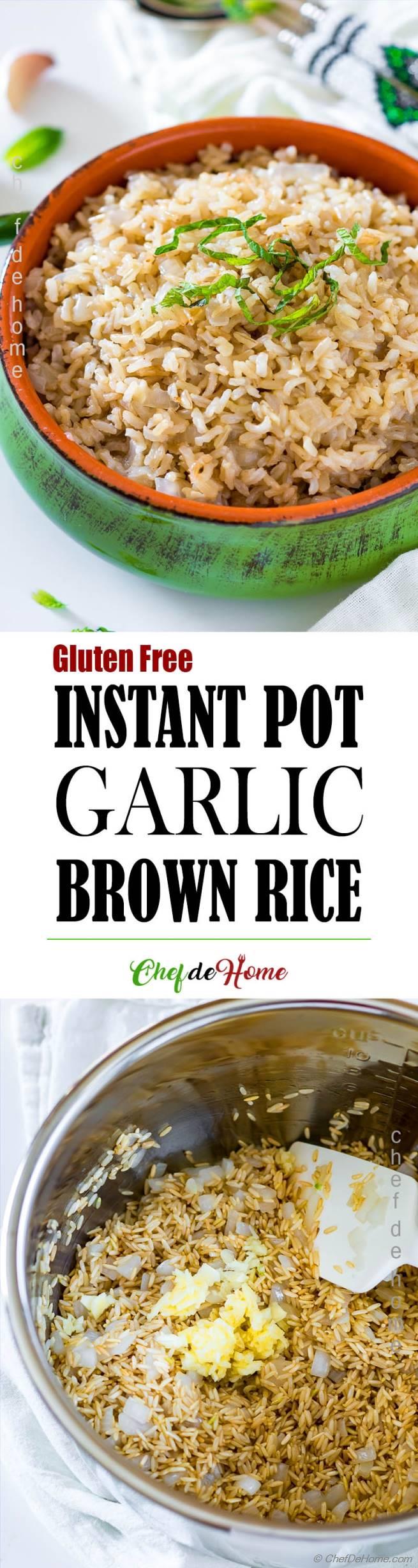 Instant Pot Garlic Brown Rice Recipe
