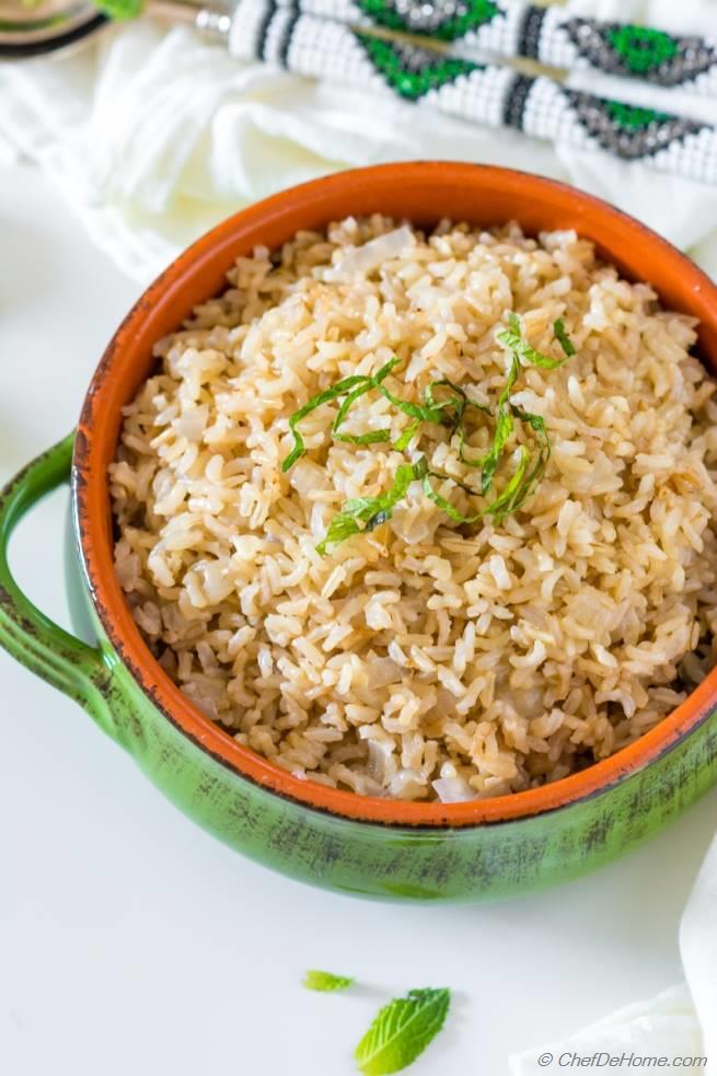 Instant Pot Garlic Brown Rice Recipe