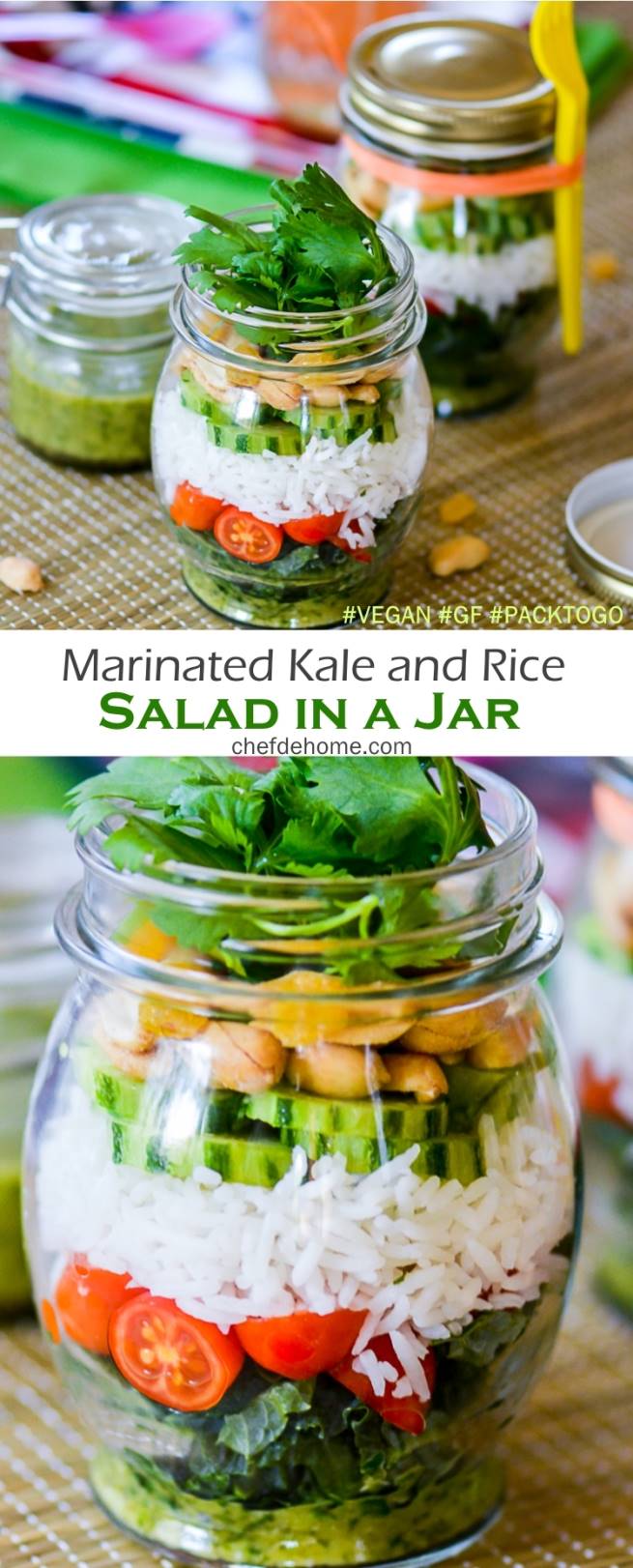 Marinated Kale and Rice Salad in a Jar Recipe