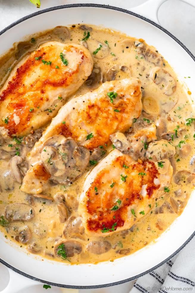 Chicken Mushroom Cream Sauce Recipe | ChefDeHome.com