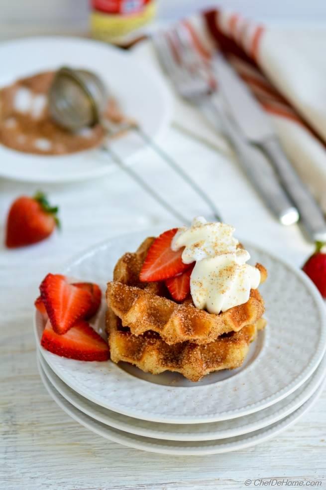 Cinnamon Sugar Churro Waffles Recipe