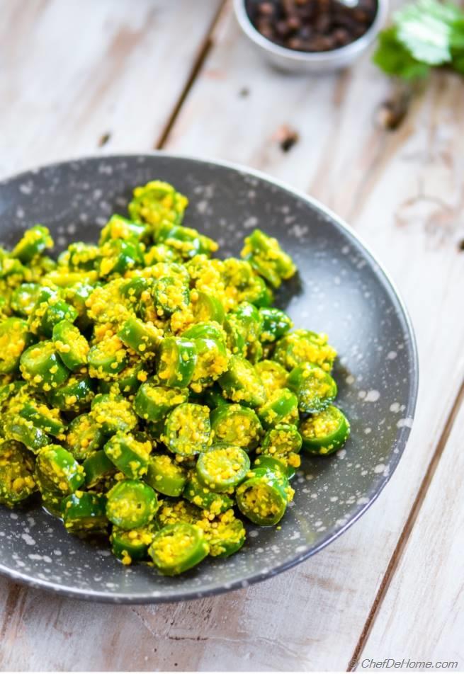 Green Chilli Pickle with Mustard Hari Mirch Ka Achaar Recipe